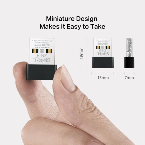 TP-LINK MERCUSYS Adaptador USB AC650 NANO Wireless Dual Band - Imagen 8