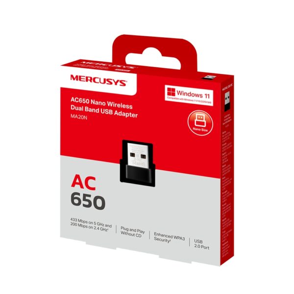 TP-LINK MERCUSYS Adaptador USB AC650 NANO Wireless Dual Band - Imagen 3