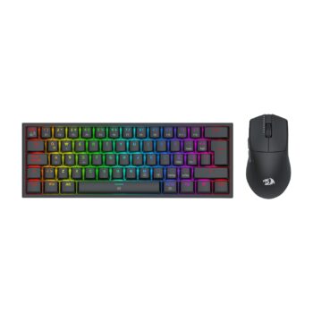 Redragon KIT Combo Gaming Essential Teclado y Mouse con cable USB K617RGB y M724 Negro S143