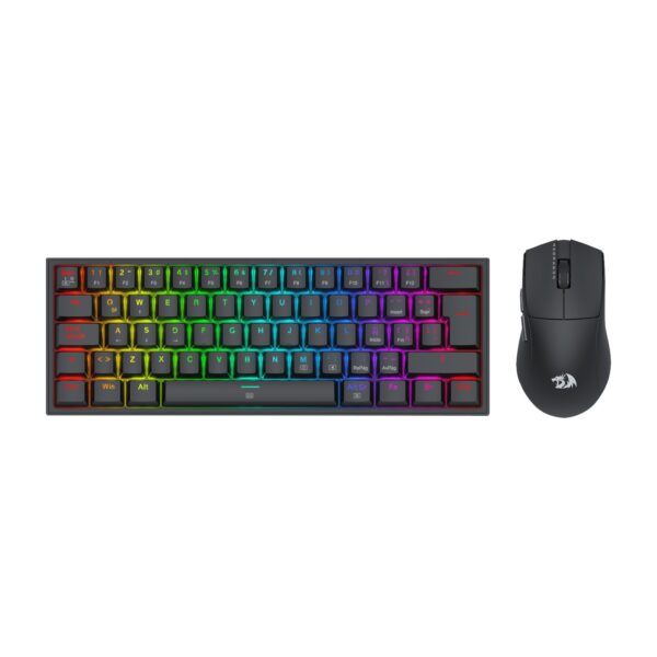 Redragon KIT Combo Gaming Essential Teclado y Mouse con cable USB K617RGB y M724 Negro S143