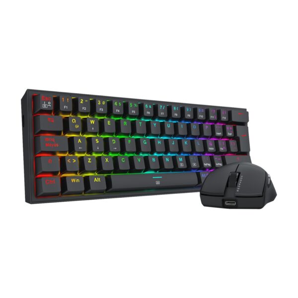Redragon KIT Combo Gaming Essential Teclado y Mouse con cable USB K617RGB y M724 Negro S143 - Imagen 2