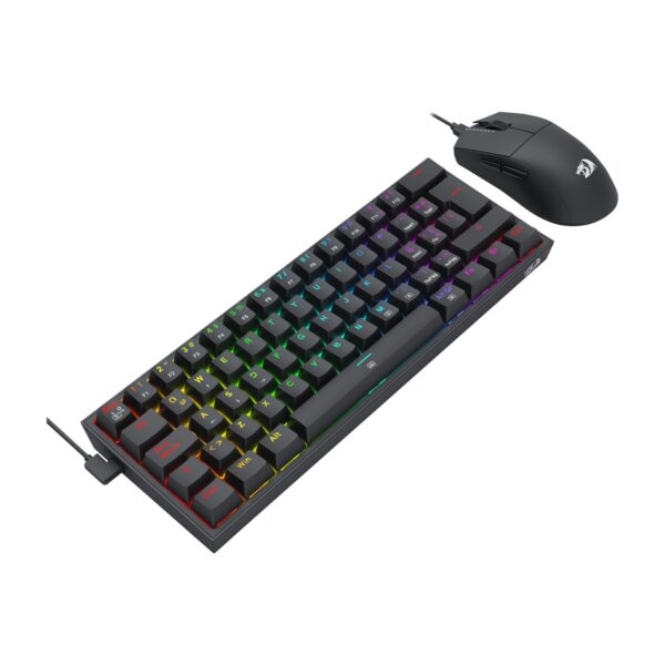 Redragon KIT Combo Gaming Essential Teclado y Mouse con cable USB K617RGB y M724 Negro S143 - Imagen 7