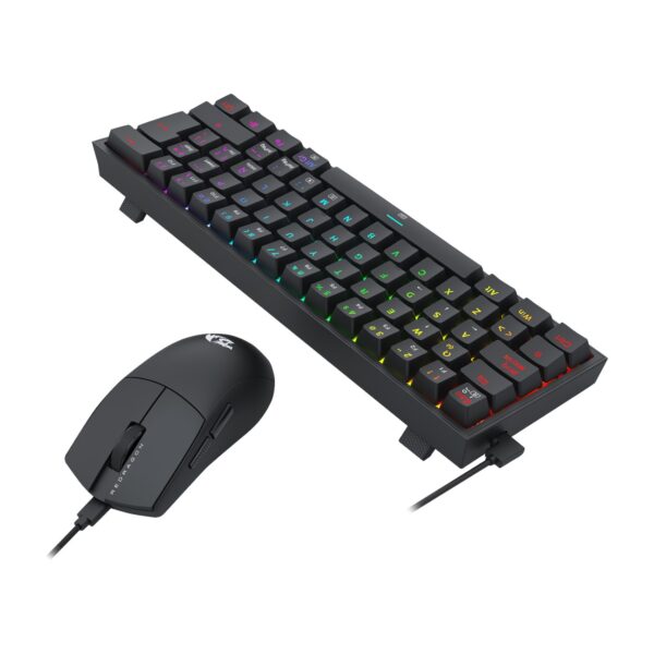 Redragon KIT Combo Gaming Essential Teclado y Mouse con cable USB K617RGB y M724 Negro S143 - Imagen 6