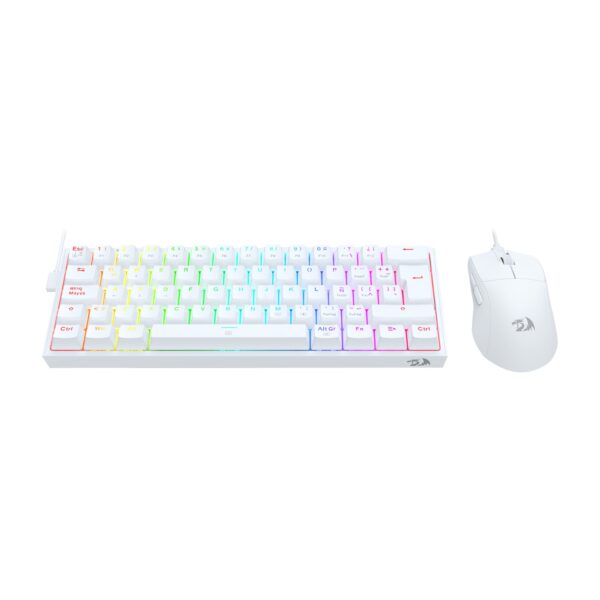 Redragon KIT Combo Gaming Essential Teclado y Mouse con cable USB K617RGB y M724 Blanco S143W - Imagen 7