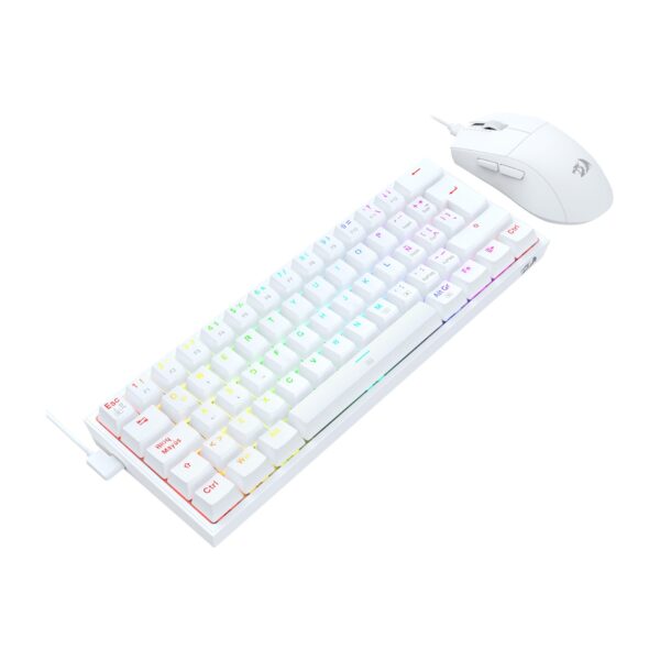 Redragon KIT Combo Gaming Essential Teclado y Mouse con cable USB K617RGB y M724 Blanco S143W - Imagen 6
