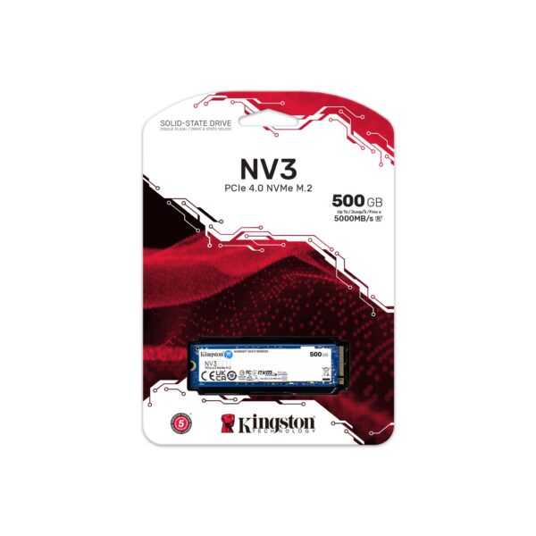 Kingston Unidad de Estado Sólido SSD 500GB NV3 PCIe 4.0 NVMe M.2 5000 MB/s - Imagen 3
