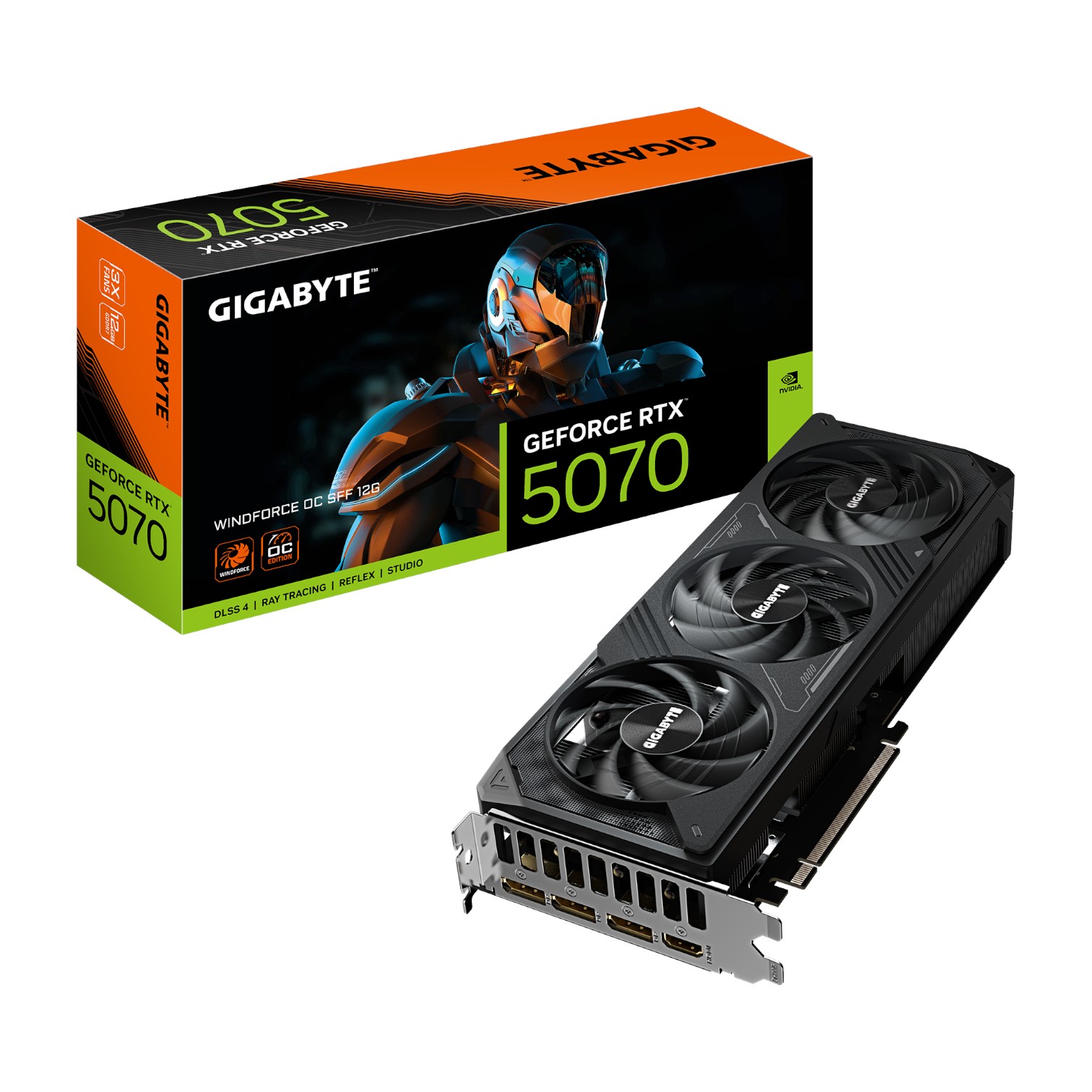 Gigabyte Tarjeta de Video GPU NVIDIA GeForce RTX 5070 WINDFORCE OC SFF 12G