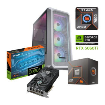 PC GAMER AMD RYZEN 5 7600 RTX 5060 Ti 32GB RAM DDR5 5600 1TB SSD M2 NVME 650W W10 PRO
