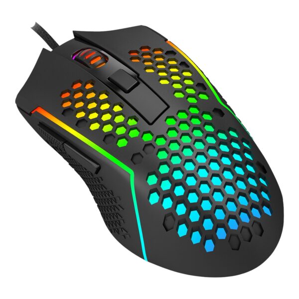Redragon Mouse Gamer Reaping 12400 DPI Lightweight USB Cable 55g BLACK - Imagen 4