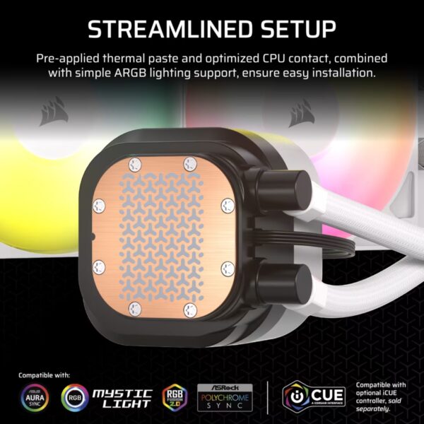 Corsair Water Cooling NAUTILUS 360 RS ARGB Liquid CPU Cooler WHITE - Imagen 17