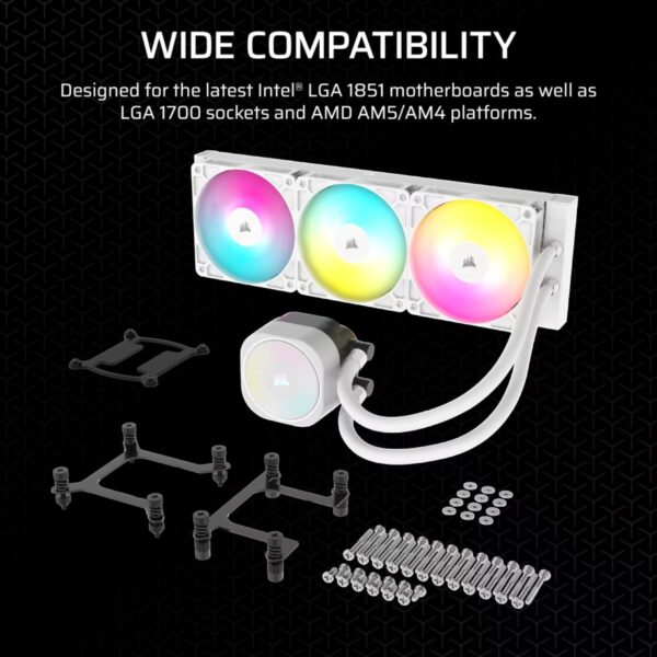 Corsair Water Cooling NAUTILUS 360 RS ARGB Liquid CPU Cooler WHITE - Imagen 13