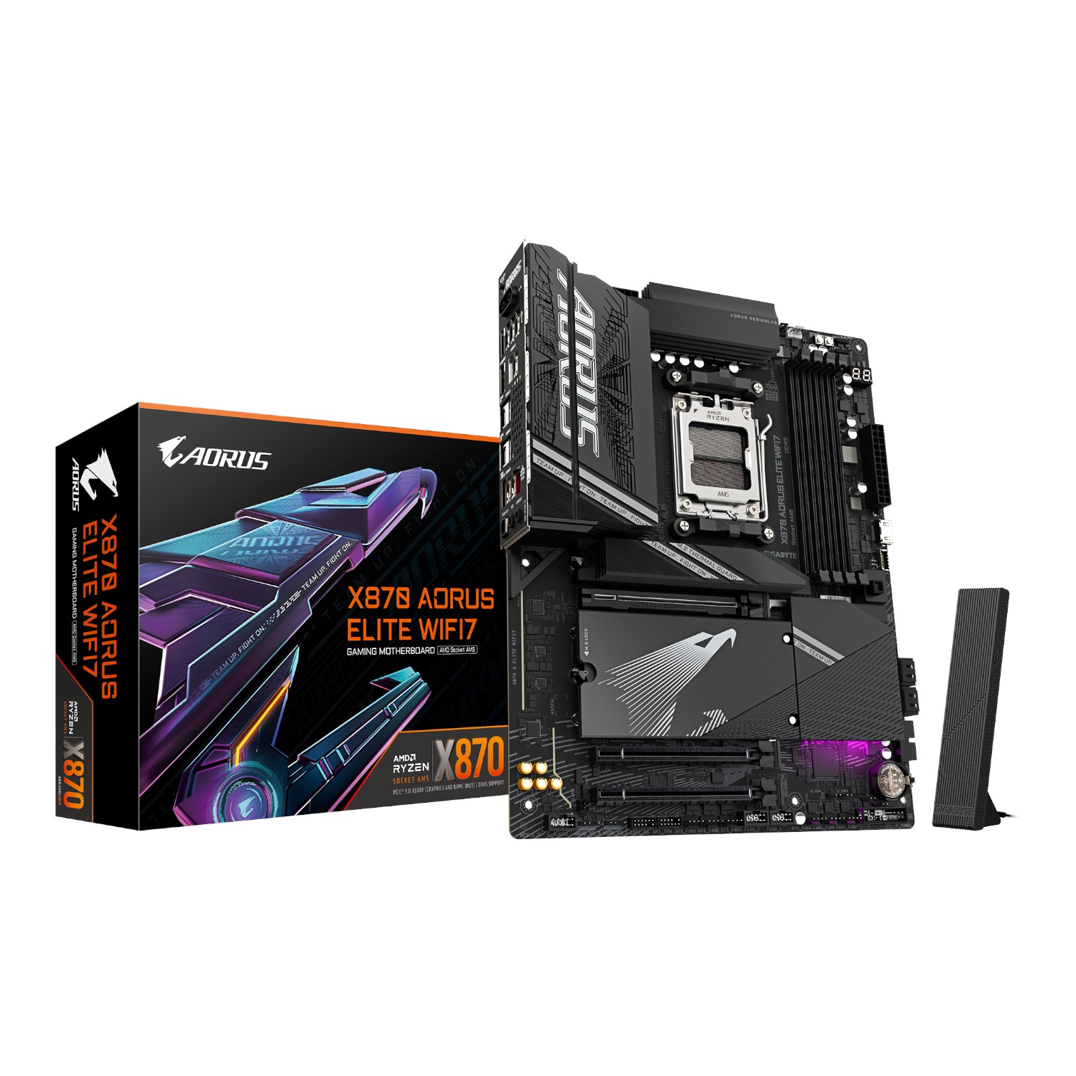 AORUS Placa Madre X870 ELITE WIFI 7 Bluetooth PCIE 5.0 2.5GbE LAN ATX RYZEN Series AM5
