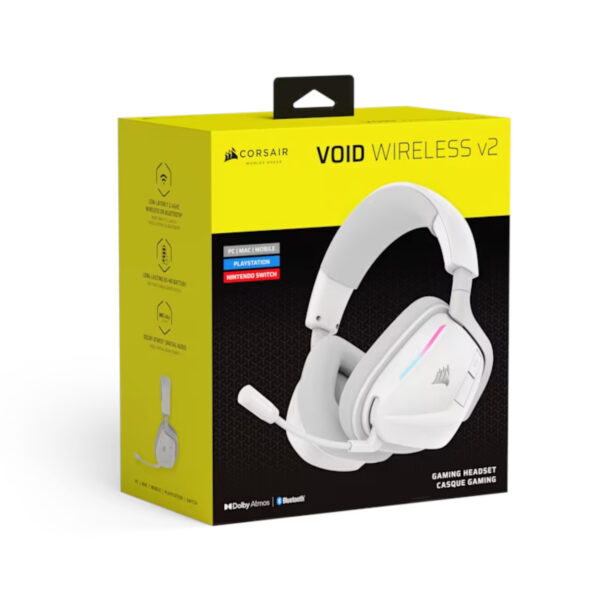 Corsair Audífonos Gamer VOID RGB ELITE Wireless V2 White - Imagen 3