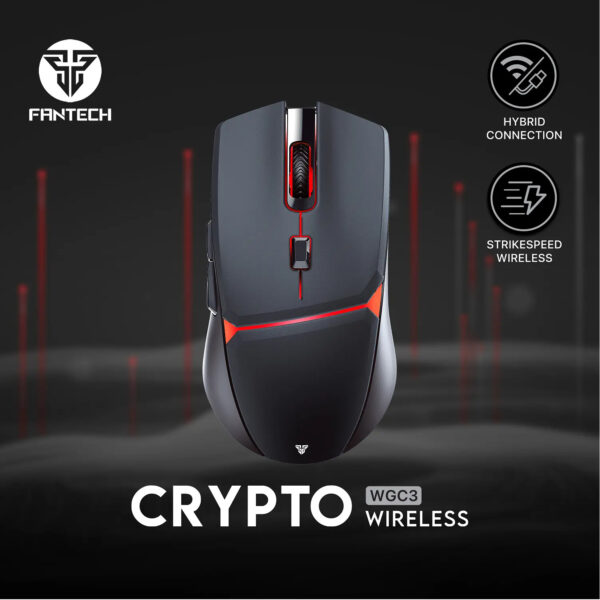 Fantech Mouse Gamer WGC3 CRYPTO Wireless Black 10000 DPI 6 Botones Dual Mode - Imagen 6