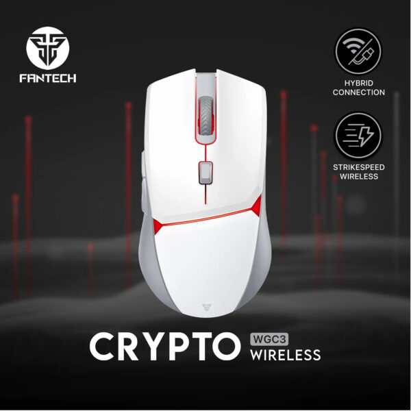 Fantech Mouse Gamer WGC3 CRYPTO Wireless White 10000 DPI 6 Botones Dual Mode - Imagen 3