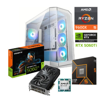 PC GAMER AMD RYZEN 5 9600X RTX 5060 TI GAMING 32GB RAM DDR5 5600 1TB SSD M2 NVME 650W W10 PRO