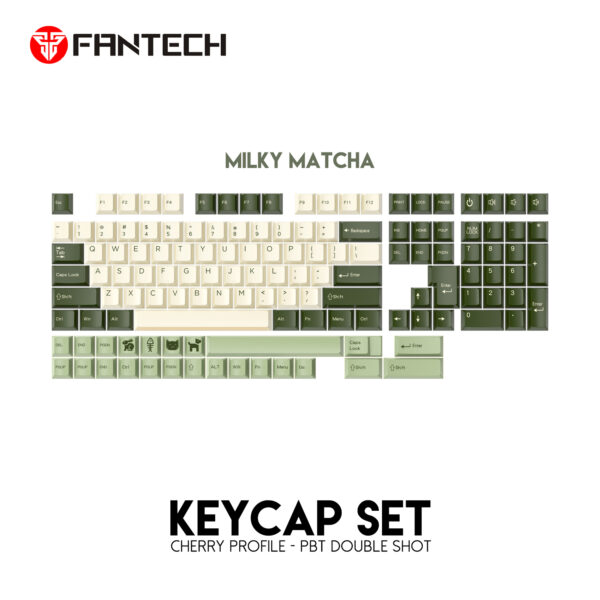 Fantech KeyCaps ACK01 VIBE Milky Matcha PBT Dual-Shot Cherry Profile