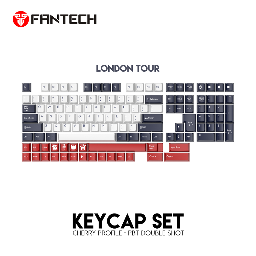 Fantech KeyCaps ACK01 VIBE London Tour PBT Dual-Shot Cherry Profile