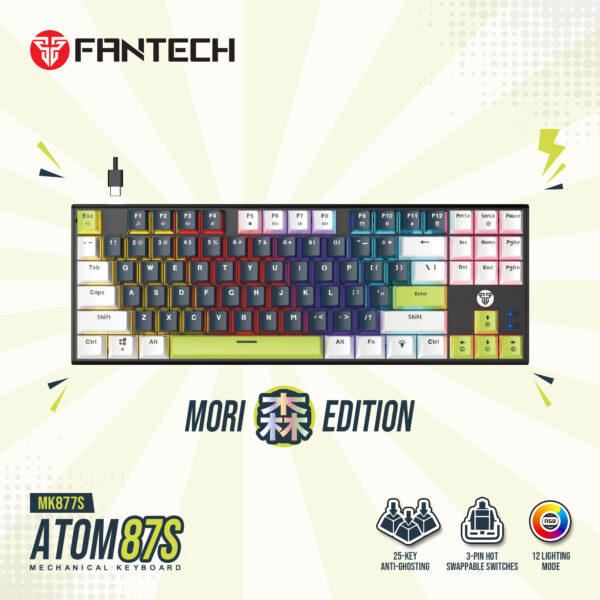 Fantech Teclado Mecánico MK877s ATOM87s Mori Edition Blue (Switch Blue) ENG - Imagen 9