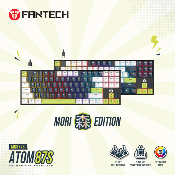 Fantech Teclado Mecánico MK877s ATOM87s Mori Edition Blue (Switch Blue) ENG - Imagen 10