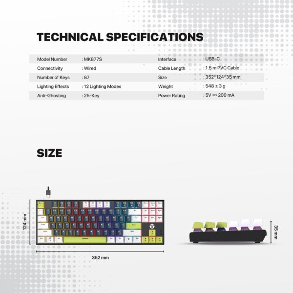 Fantech Teclado Mecánico MK877s ATOM87s Mori Edition Blue (Switch Blue) ENG - Imagen 19