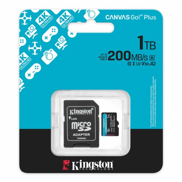 Kingston Tarjeta de Memoria Micro SD Card  1TB CANVAS GO! PLUS 200MB/s - Imagen 3