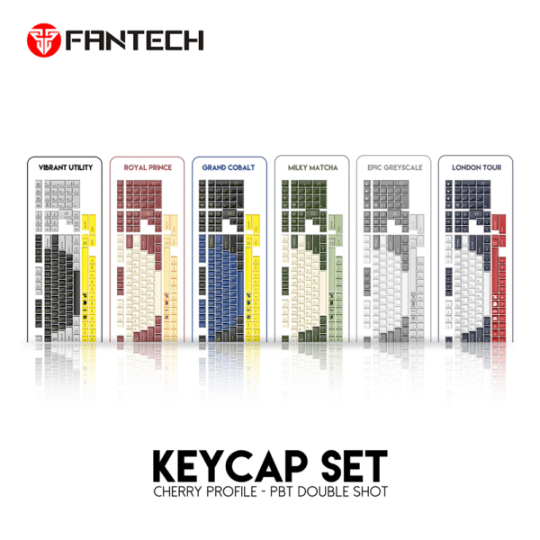 Fantech KeyCaps ACK01 VIBE EpicGreyScale PBT Dual-Shot Cherry Profile - Imagen 5