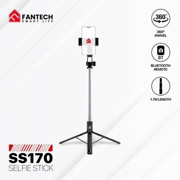 Fantech Selfie Stick SS1 170 Black Trípode 360 BT 1.7mts - Imagen 3