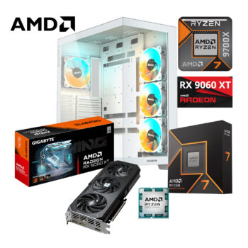 PC GAMER AMD RYZEN 7 9700X GPU RADEON RX 9060 XT 32GB RAM DDR5 1TB SSD M2 B650 WIFI BT 650W W10 PRO
