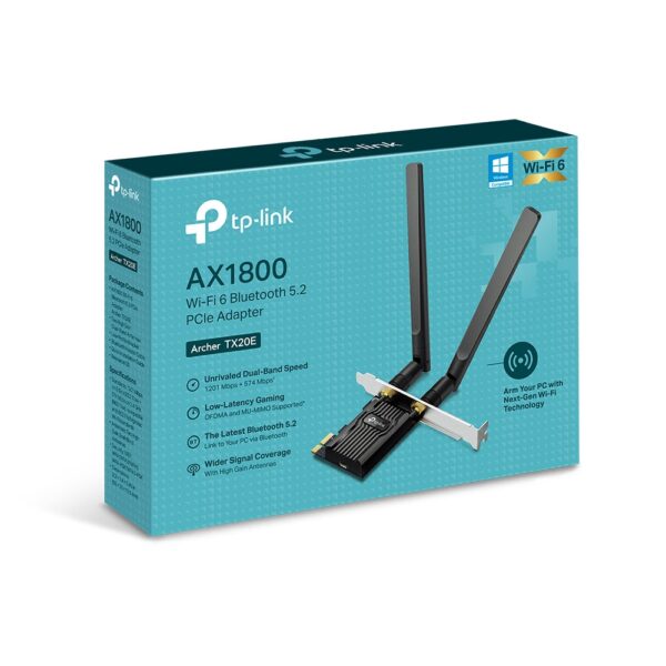 TP-LINK Adaptador PCI-e AX1800 Wi-Fi 6 Bluetooth 5.2 Archer TX20E - Imagen 2