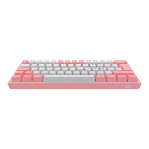 Redragon Teclado Mecánico Gamer K616-RGB-PW FIZZ PRO WHITE PINK SW RED USB-C/BT/Wireless - Imagen 4