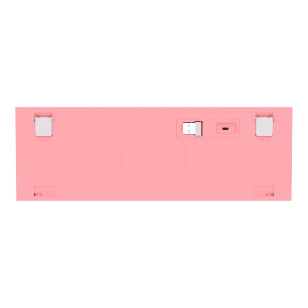 Redragon Teclado Mecánico Gamer K616-RGB-PW FIZZ PRO WHITE PINK SW RED USB-C/BT/Wireless - Imagen 3