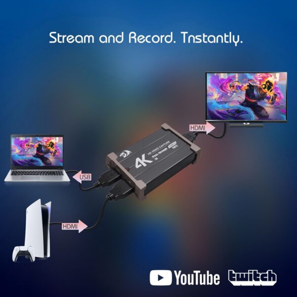 Redragon Capturadora de Video FLASH VC-321 4K HD 1080P@60Hz - Imagen 11