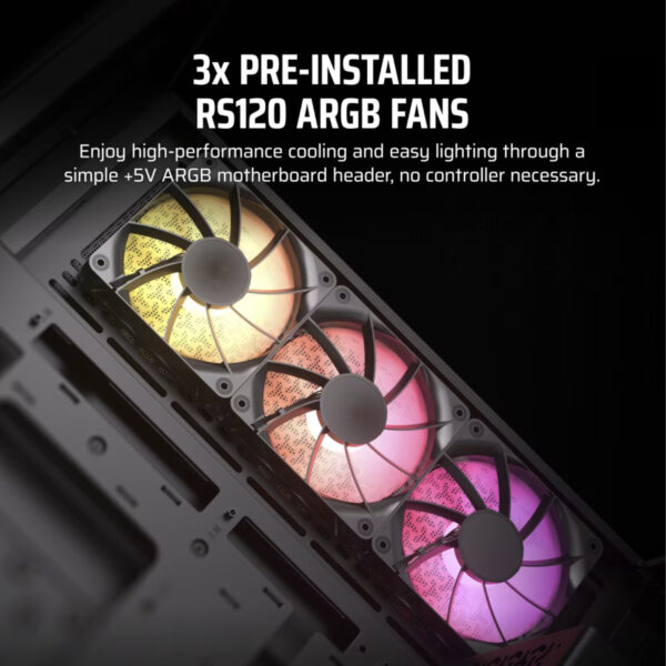 Corsair Gabinete PC Case Chasis 3500X ARGB Mid Tower Negro Vista Envolvente - Imagen 12