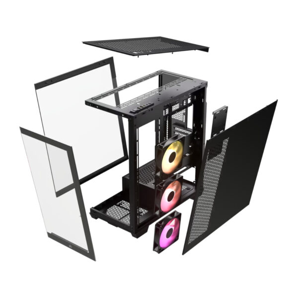 Corsair Gabinete PC Case Chasis 3500X ARGB Mid Tower Negro Vista Envolvente - Imagen 3
