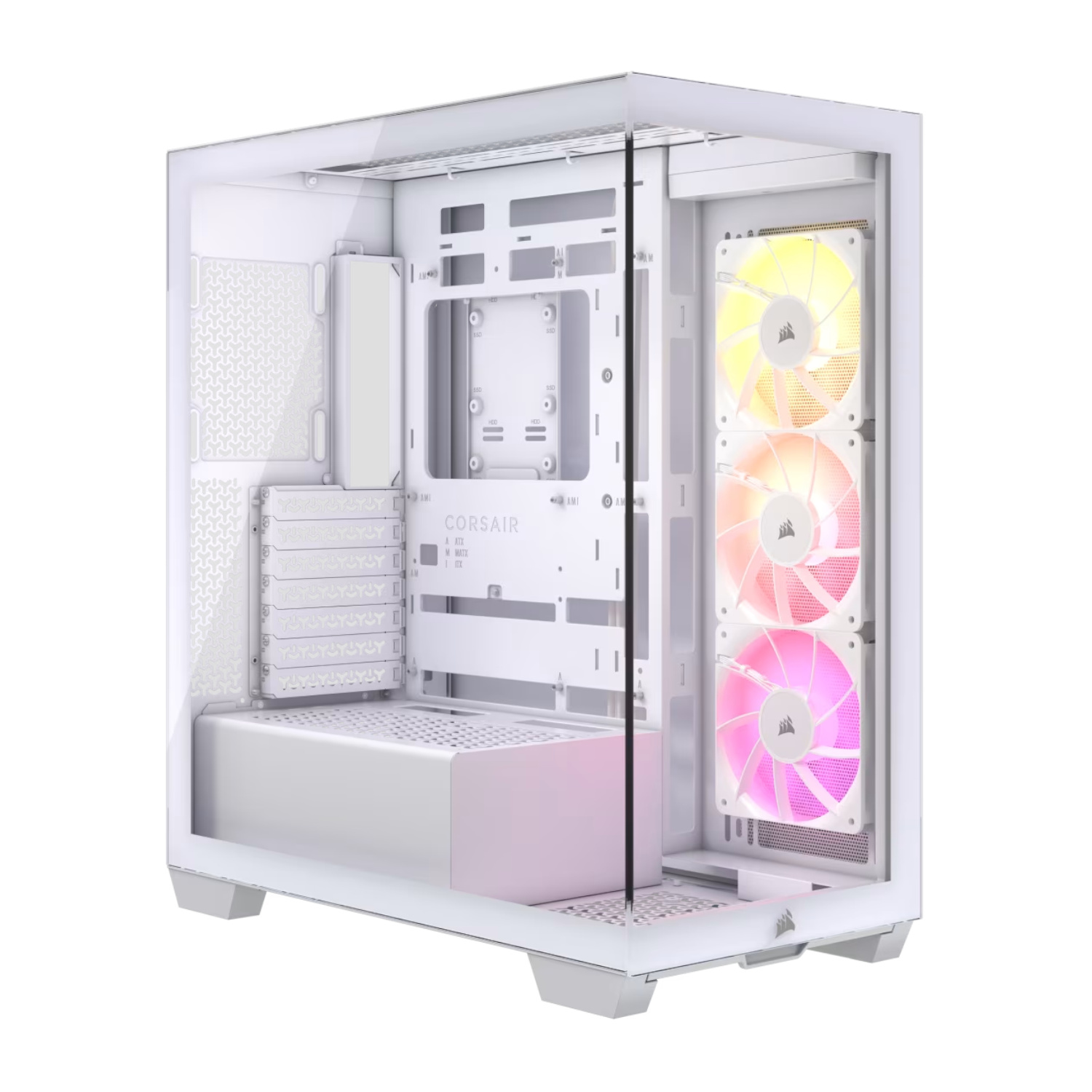 Corsair Gabinete PC Case Chasis 3500X ARGB Mid Tower Blanco Vista Envolvente
