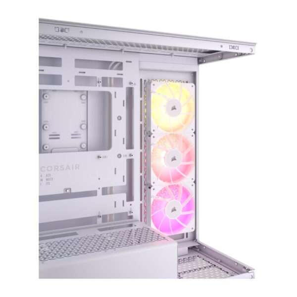 Corsair Gabinete PC Case Chasis 3500X ARGB Mid Tower Blanco Vista Envolvente - Imagen 6