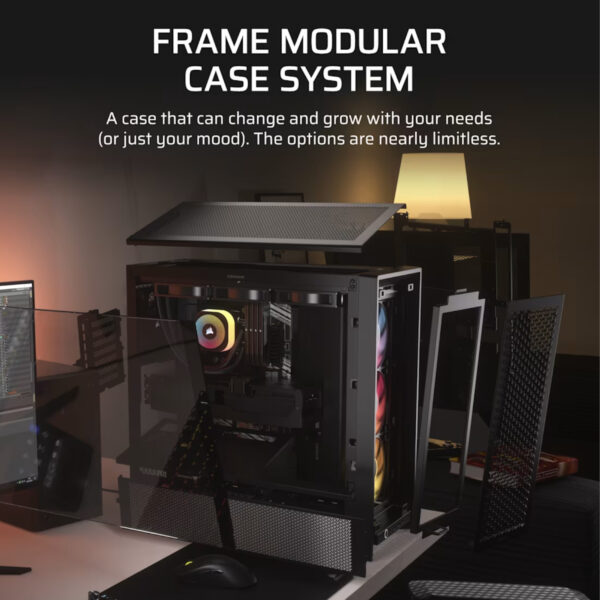 Corsair Gabinete PC Case Chasis FRAME 4000D RS ARGB Negro Mid Tower Modular - Imagen 9