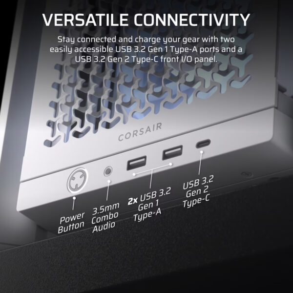 Corsair Gabinete PC Case Chasis FRAME 4000D RS ARGB Blanco Mid Tower Modular - Imagen 5