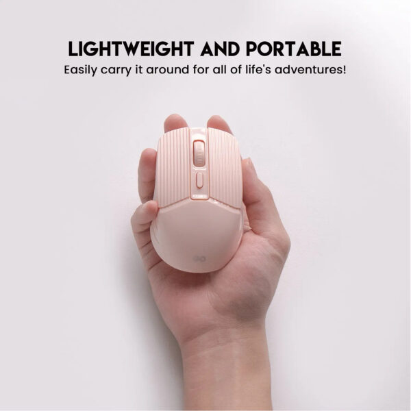 Fantech Mouse Inalámbrico W605 GO Pink Wireless USB Dongle 1600 Dpi AA - Imagen 3