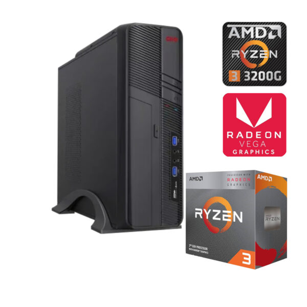 PC SLIM AMD RYZEN 3 3200G 8GB RAM DDR4 500GB M2 NVMe W10