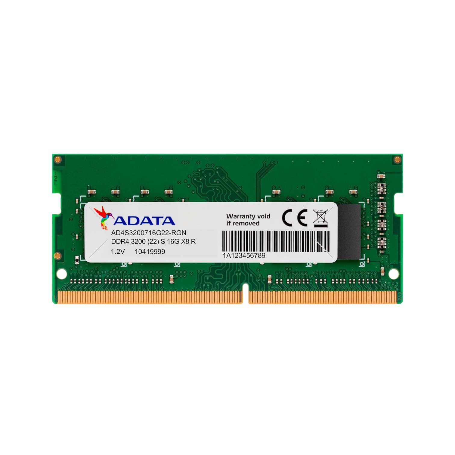 Componentes ADATA Memoria RAM SODIMM 16GB 3200 DDR4 Laptop/Notebook AD4S320016G22-SGN ETCHILE ADATA Memoria RAM SODIMM 16GB 3200 DDR4 Laptop/Notebook AD4S320016G22-SGN