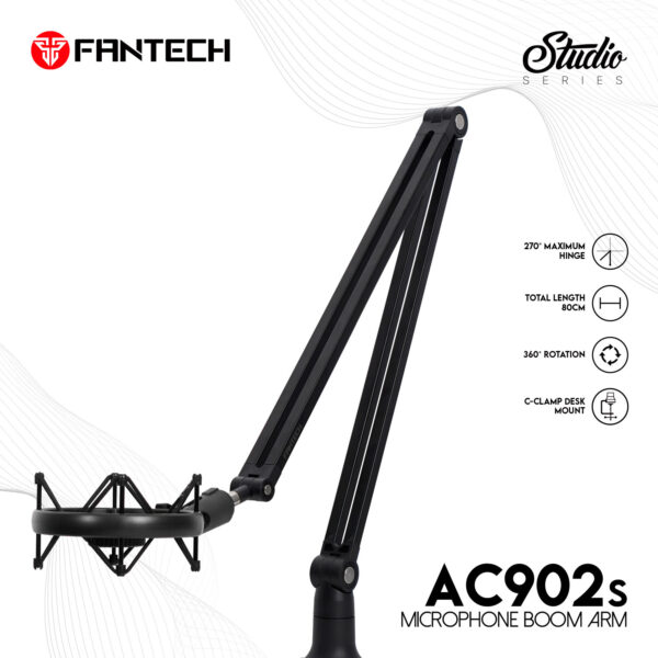 Fantech Soporte Micrófono Brazo Metálico STUDIO Series AC902S 80cm 360 grados - Imagen 6