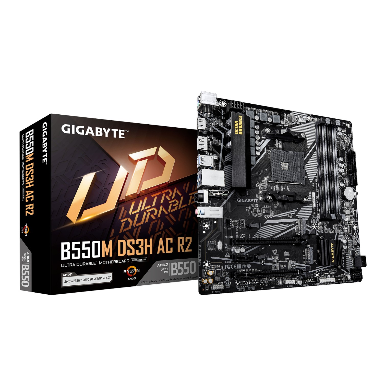 Gigabyte Placa Madre B550M DS3H AC R2 WIFI/BT Socket AM4 RYZEN 5000 Series