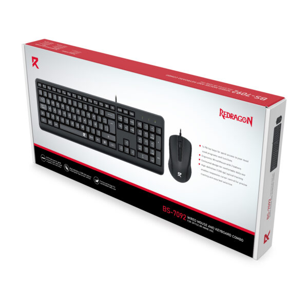 Redragon KIT Combo Mouse y Teclado con Cable Office/Home BS-7092 SP - Imagen 4