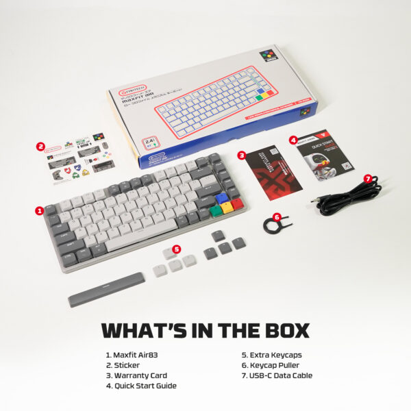 Fantech Teclado Mecánico MAXFIT AIR83 SNES Edition Switch Brown LOW PROFILE TRI-MODE BT/Wireless - Imagen 19