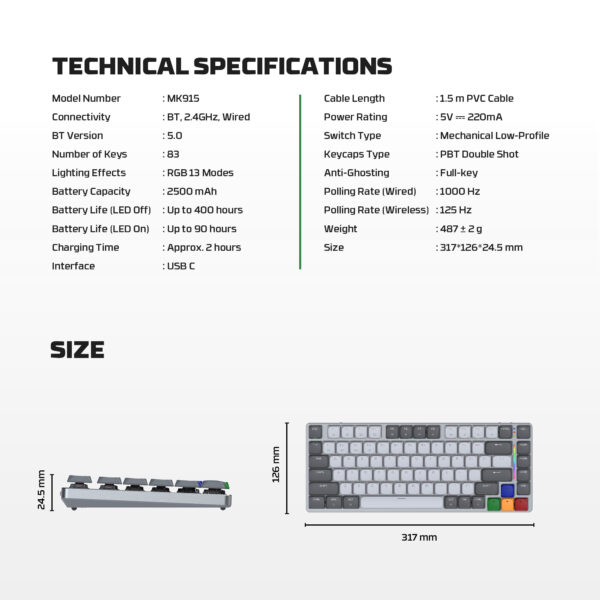 Fantech Teclado Mecánico MAXFIT AIR83 SNES Edition Switch Brown LOW PROFILE TRI-MODE BT/Wireless - Imagen 18