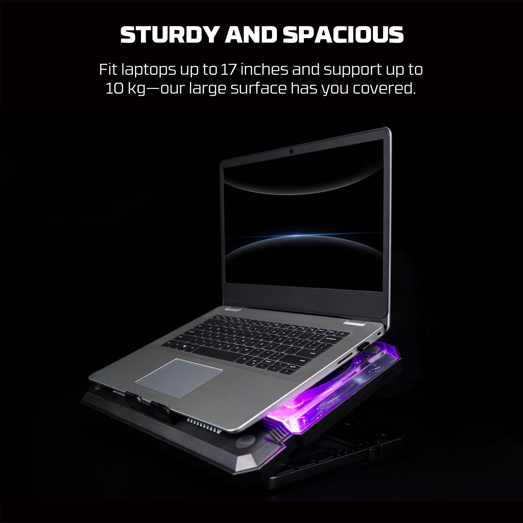 Bases y Coolers Fantech Base de Notebook Soporte NC21 Black RGB ETCHILE Fantech Base de Notebook Soporte NC21 Black RGB - Imagen 12