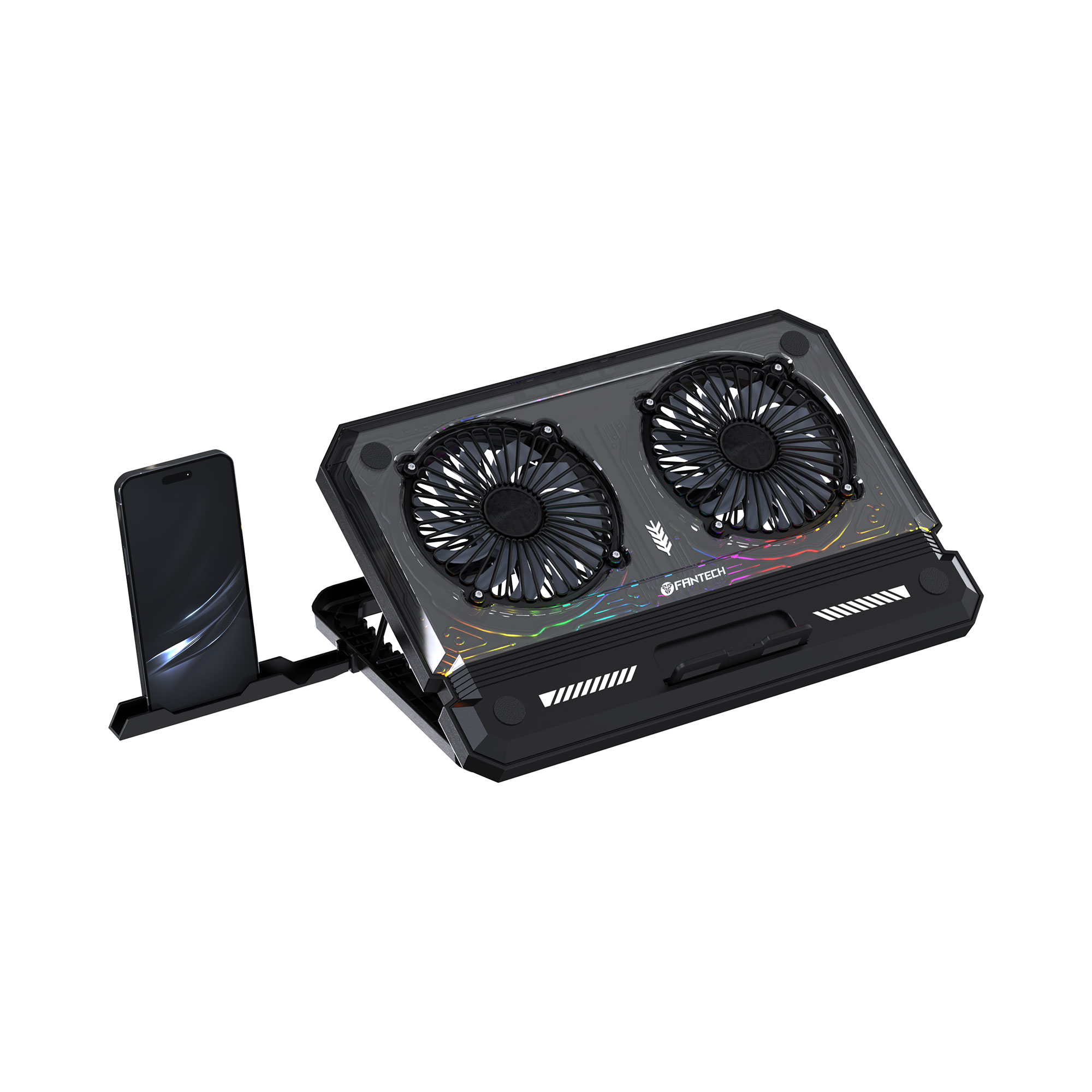 Bases y Coolers Fantech Base de Notebook Soporte NC21 Black RGB ETCHILE Fantech Base de Notebook Soporte NC21 Black RGB - Imagen 5