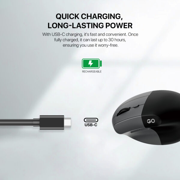 Fantech Mouse Inalámbrico W195R GO COMFY Grey Wireless USB Dongle/Bluetooth 1600 Dpi - Imagen 7